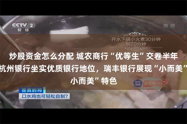 炒股资金怎么分配 城农商行“优等生”交卷半年报，杭州银行坐实优质银行地位，瑞丰银行展现“小而美”特色