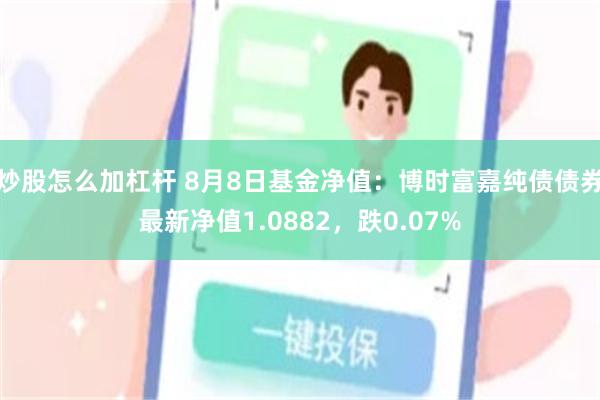 炒股怎么加杠杆 8月8日基金净值：博时富嘉纯债债券最新净值1.0882，跌0.07%