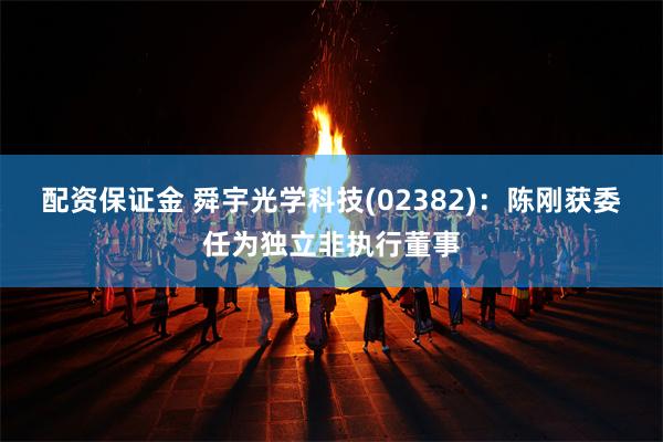 配资保证金 舜宇光学科技(02382)：陈刚获委任为独立非执行董事